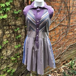 Intersect Dress Purple Blue EMBODY Upcycled M/L